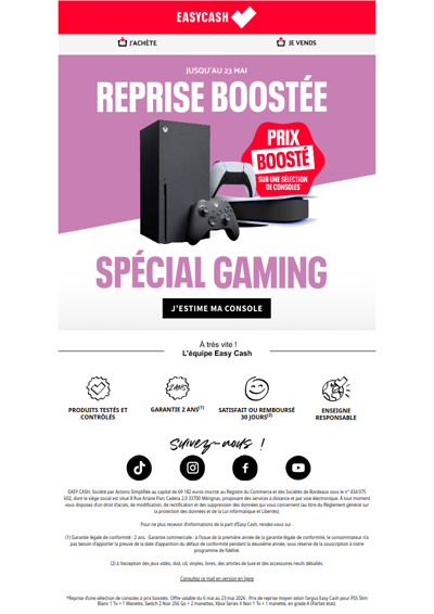 Offre limitée : jusqu'à 42€ de bonus reprise console