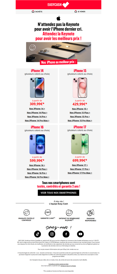 Baisse de prix sur nos iPhone ! 📉
