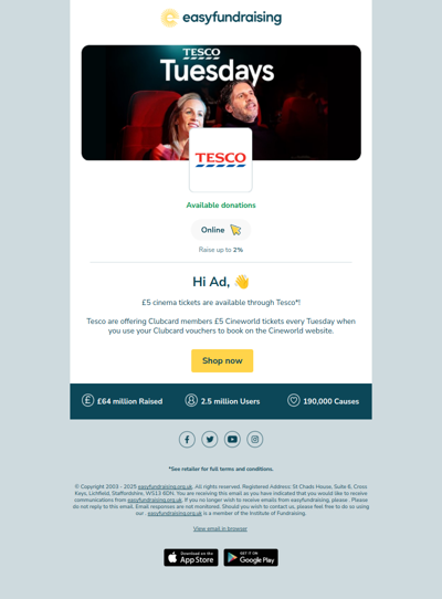 £5 cinema tickets from Tesco! 📽️