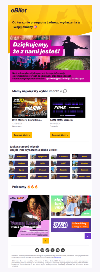 Hej 👋 Dziękujemy za zapis na newsletter 😍