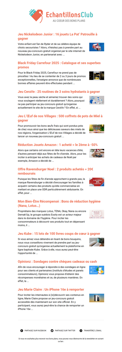 EchantillonsClub.com : Découvrez les derniers bons plans