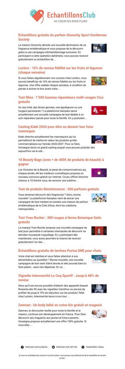 EchantillonsClub.com : Profitez des derniers bons plans 😍