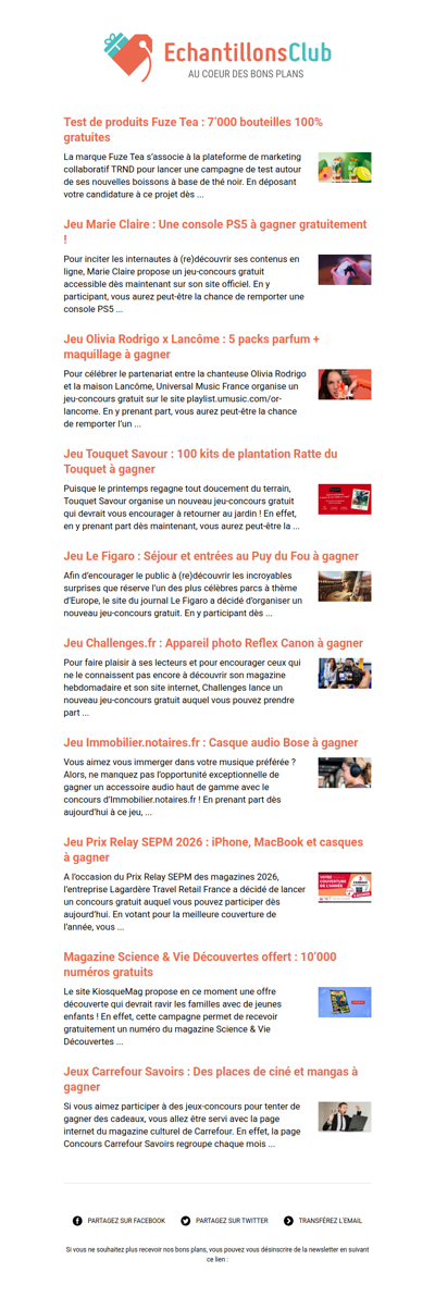 EchantillonsClub.com : Profitez des derniers bons plans 😍