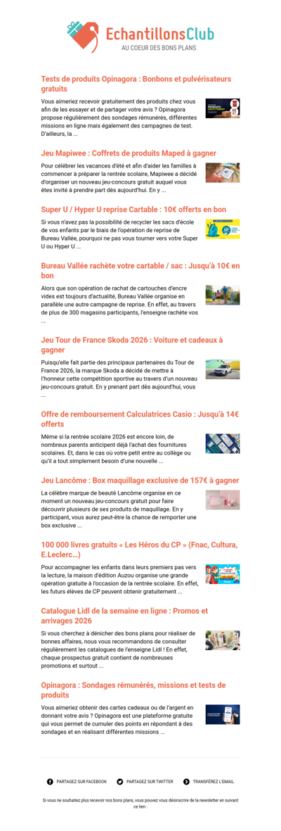 EchantillonsClub.com : Profitez des derniers bons plans 😍
