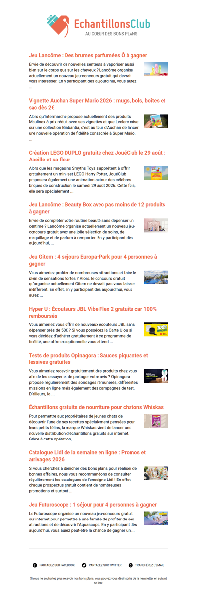 EchantillonsClub.com : Profitez des derniers bons plans 😍