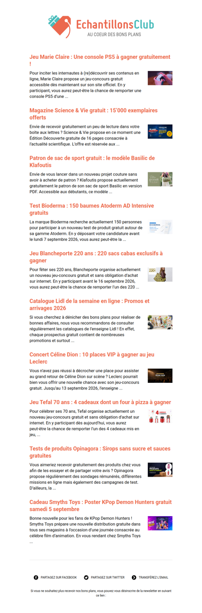 EchantillonsClub.com : Profitez des derniers bons plans 😍