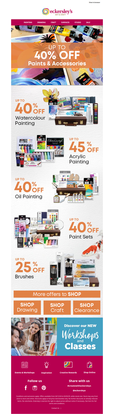 Kick off the New Year with up to 40% off Paints & Accessories