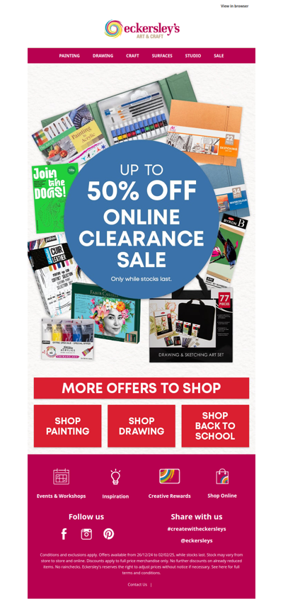 Hurry, Up to 50% off Clearance!