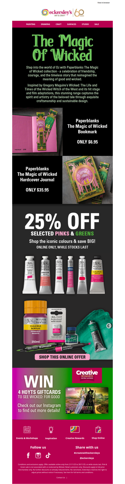 Celebrate the Magic of Wicked | 25% OFF Selected Pinks & Greens Online Only!