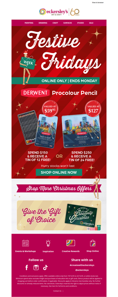 FREE Derwent Procolour Set when you spend over $150 | Online Only