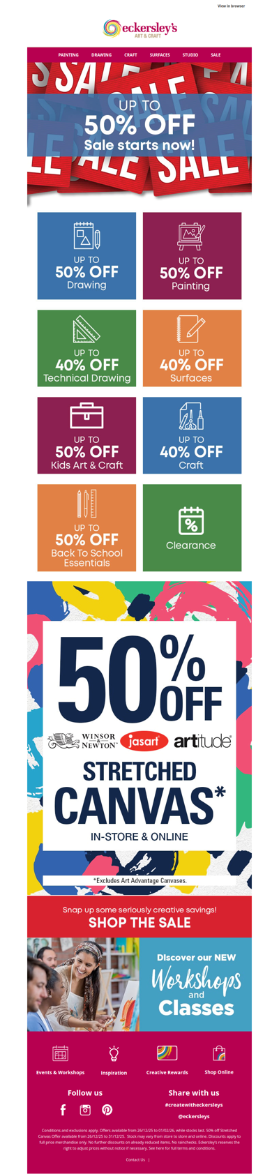 Up to 50% Off Art & Craft Sale is on NOW! ✏️📚