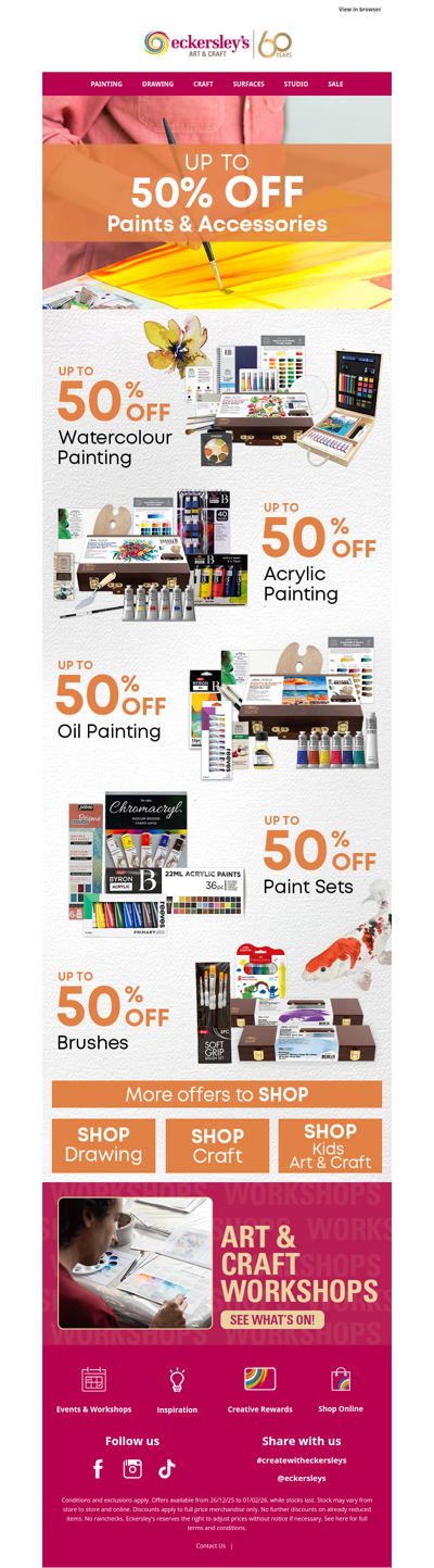 New Year, New Colours - Save UP TO 50% OFF Paints & Accessories