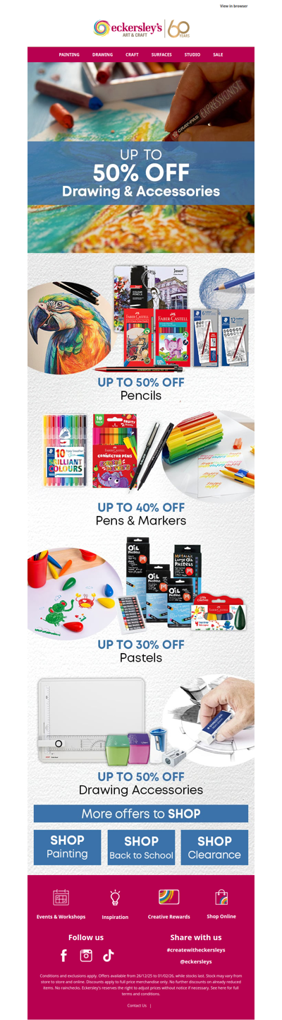 Sketch More, Spend Less - UP TO 50% OFF Drawing Supplies!
