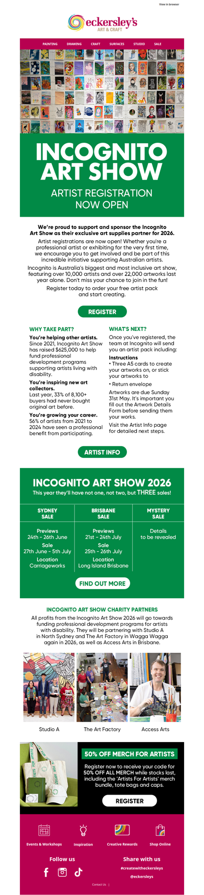 Incognito Art Show: Artist Registrations Now Open