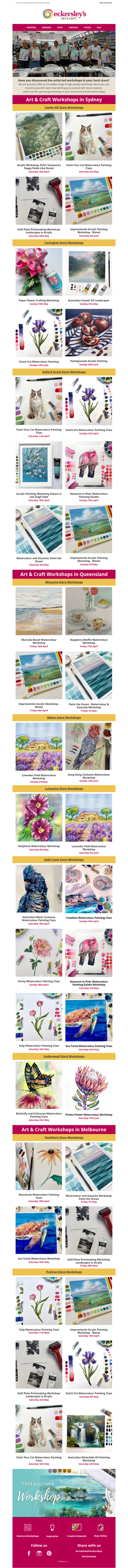 You're invited to our artist led workshops! 🎨