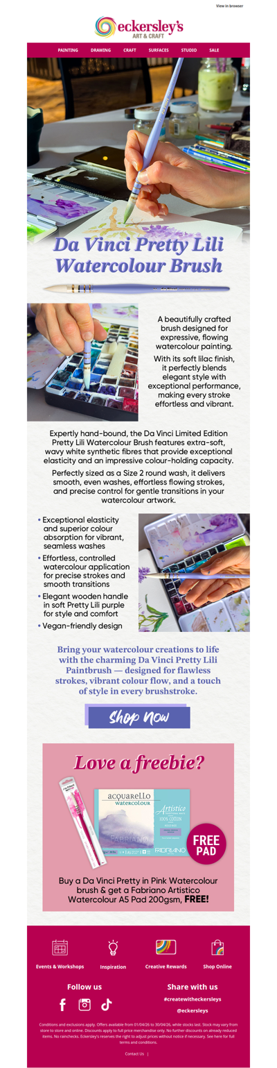 Introducing the Da Vinci Pretty Lili Watercolour Brush 🖌️