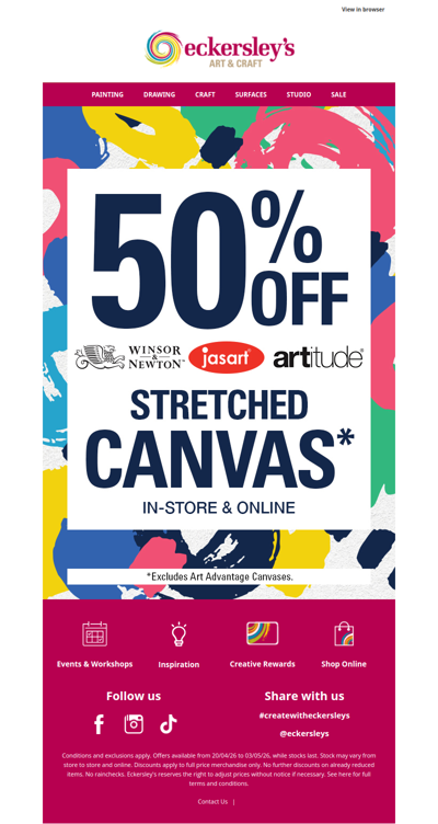 FLASH SALE! 50% OFF Stretched Canvas*