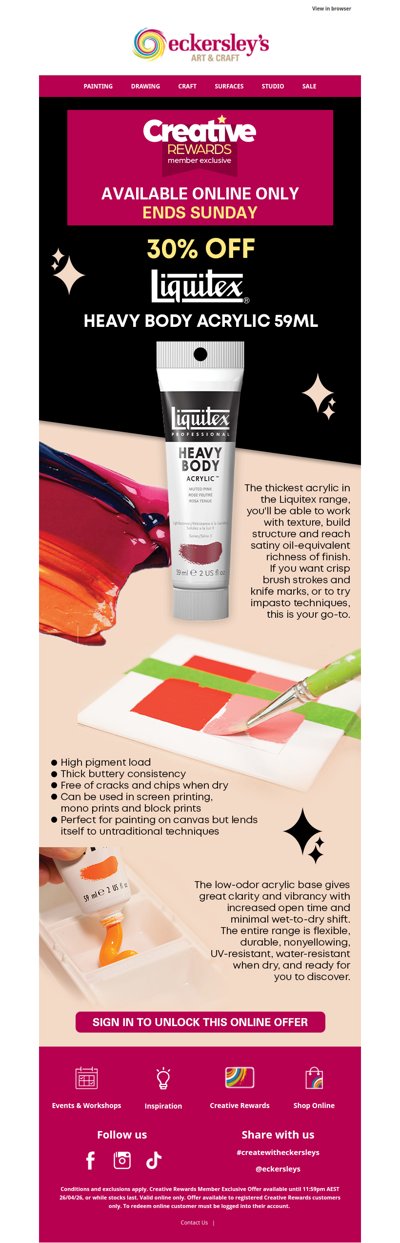 30% OFF Liquitex Heavy Body Acrylic Paints 59ml | Online Only