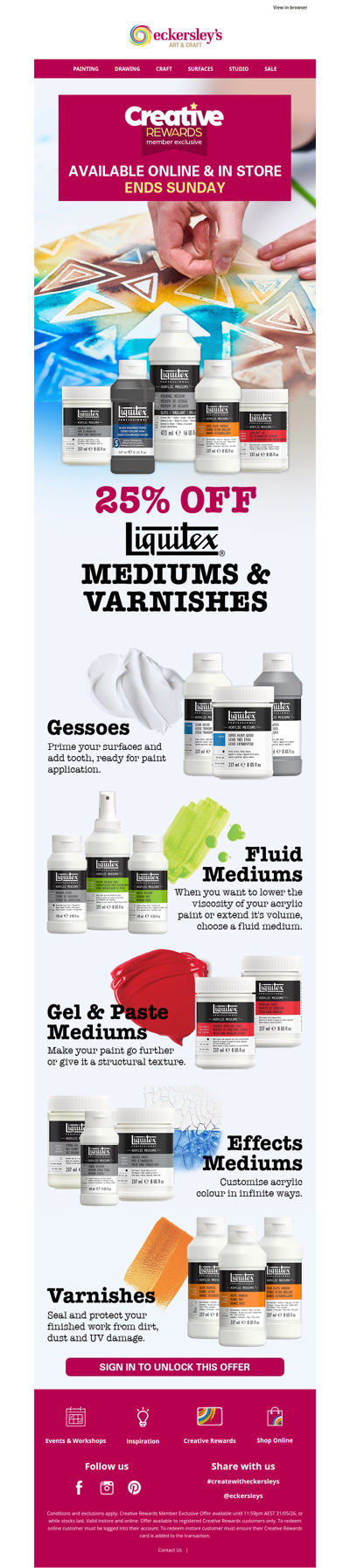 25% OFF Liquitex Mediums & Varnishes