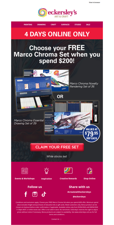 Choose your FREE Marco Chroma Set when you spend $200!*