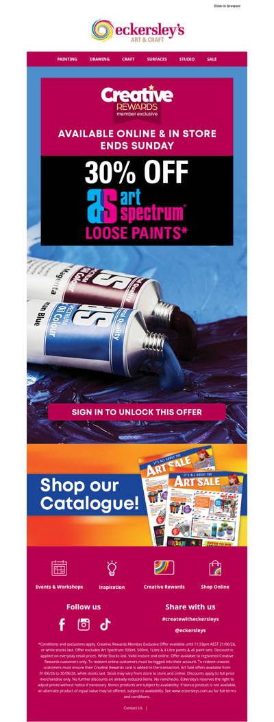 30% OFF Art Spectrum Loose Paints*