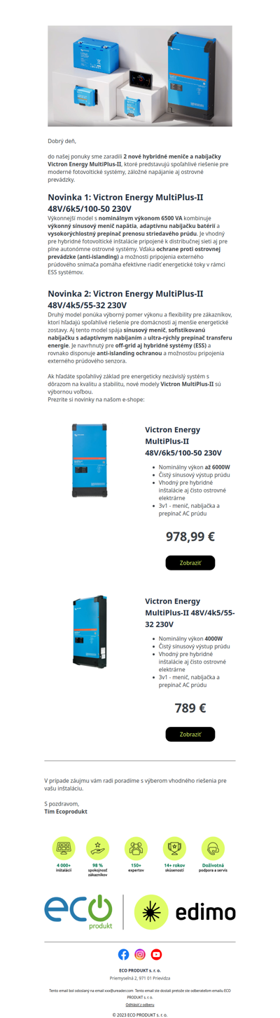 Objavte nové meniče Victron MultiPlus-II.