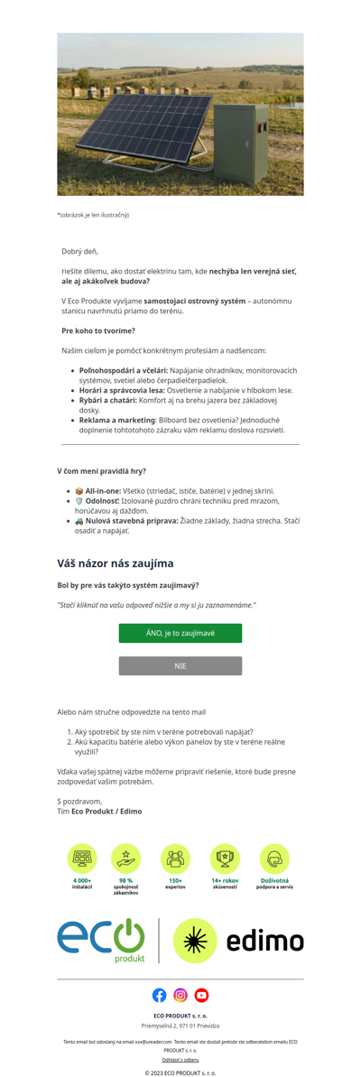 Fotovoltika do terénu. Využili by ste ju?