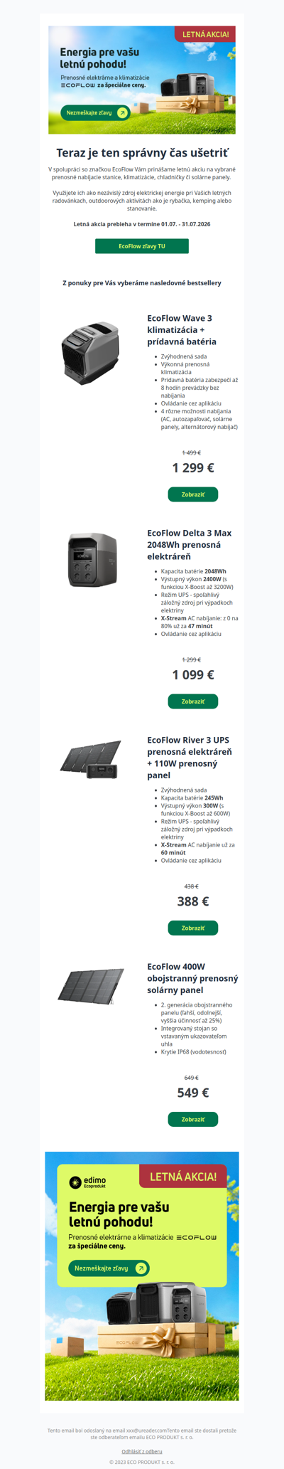 Energia pre Vašu letnú pohodu !