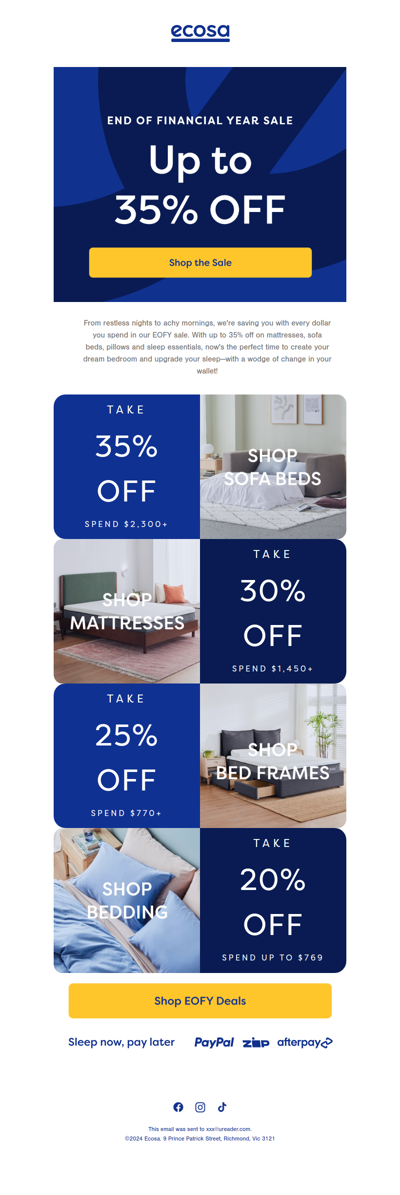 Sleep & Save: EOFY Deals Inside!