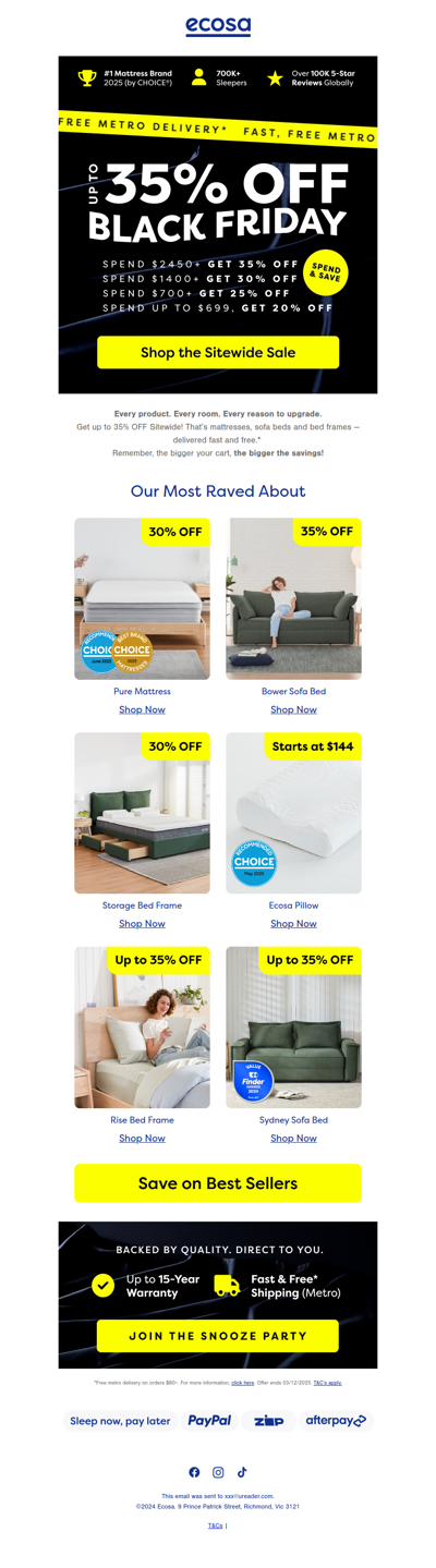 Snoozer, everyone wins. Go big!