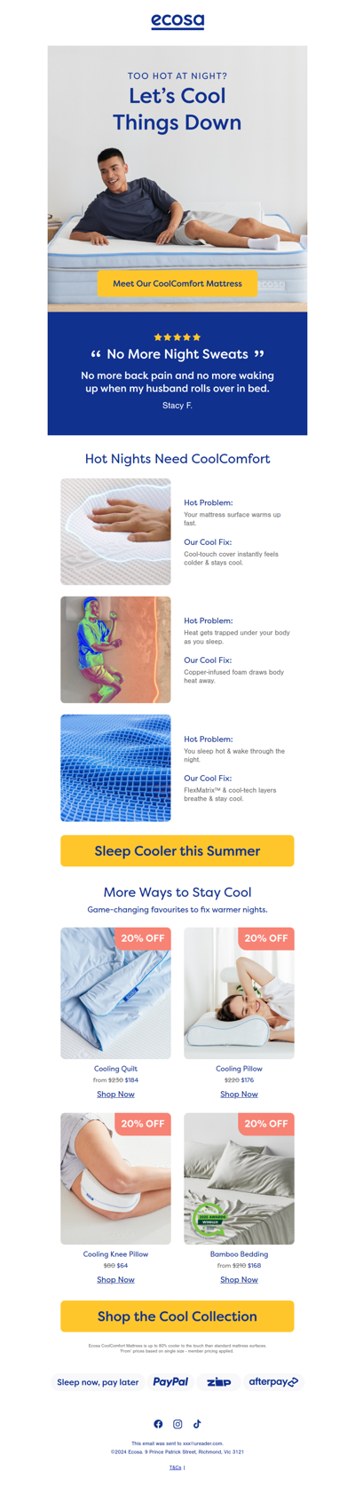 Sweat at the gym. Not in bed.