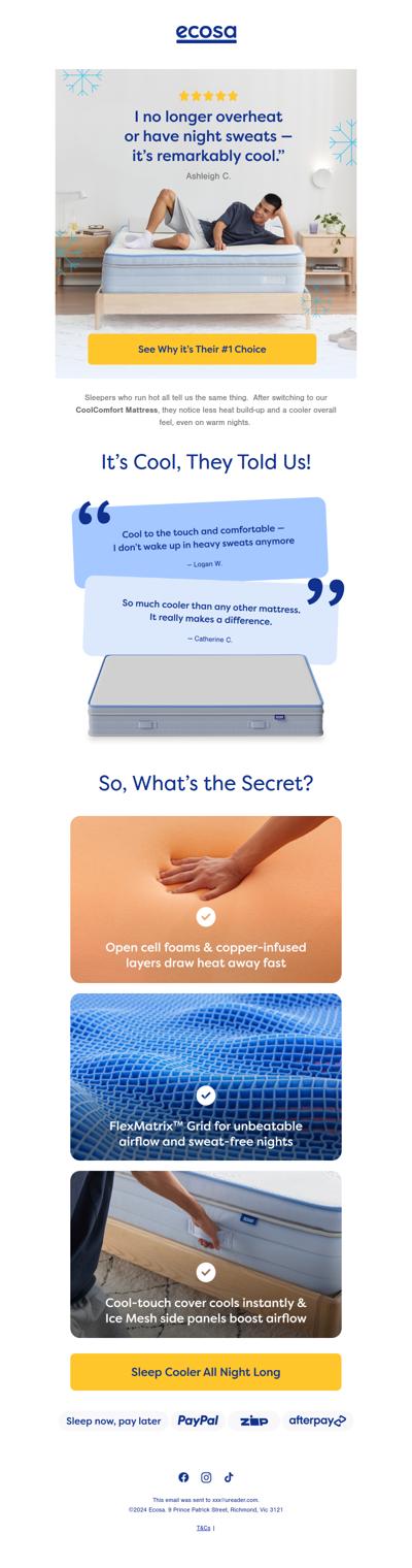 Finally! A mattress That Keeps You Cool.