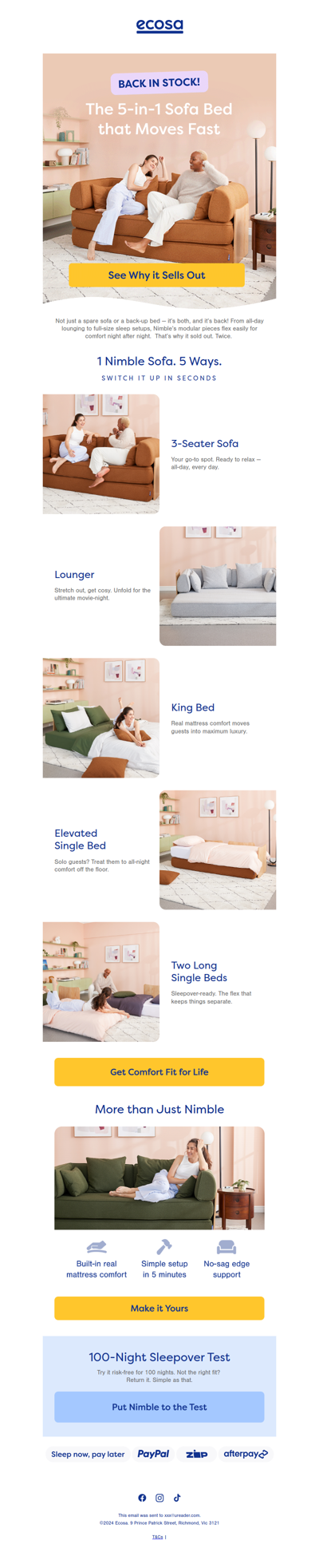 Why this sofa bed sold out twice!