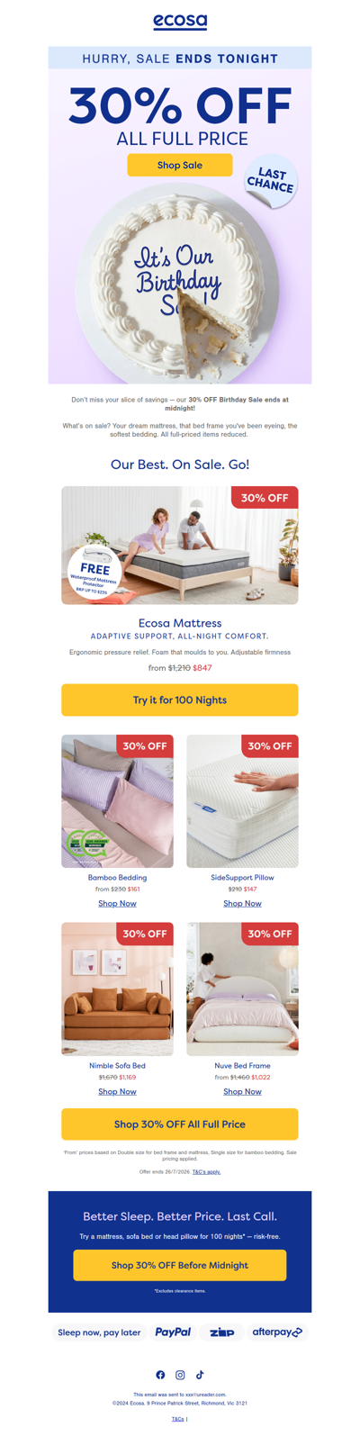 Pay Less. Sleep Better. No Catch.