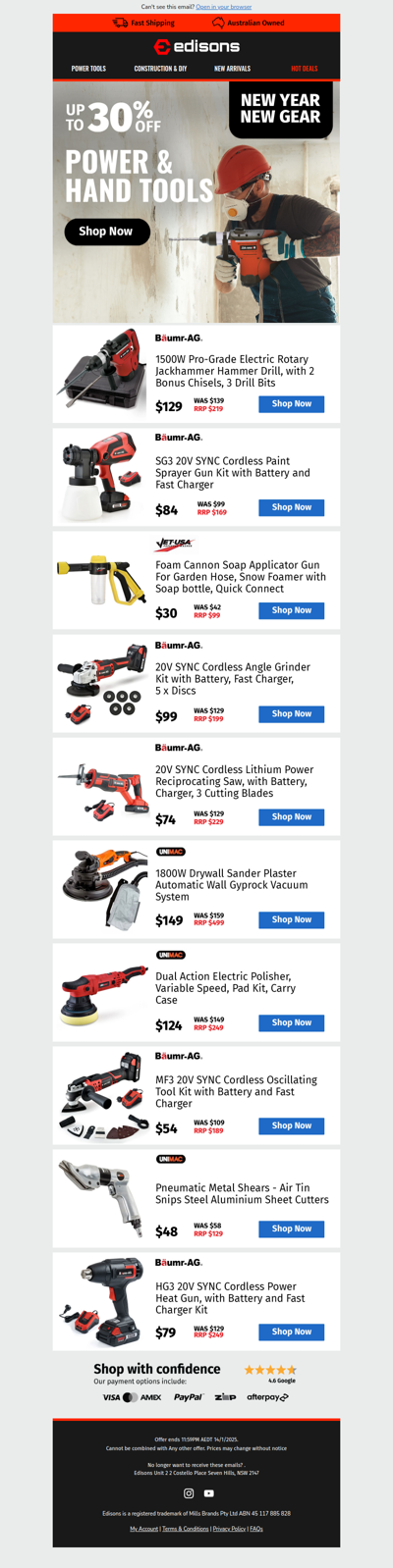 💥Up to 30% Off on Power & Hand Tools⚒️