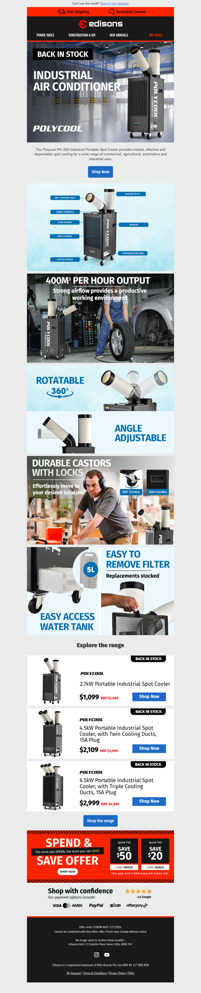 🚨 Back by Popular Demand: PolyCool 2.7kW Spot Cooler! ❄️