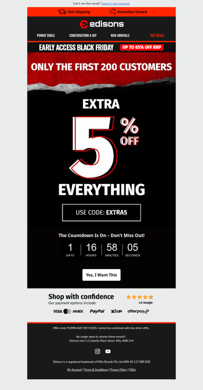 😉 Yes! Extra 5% Off Everything🔥