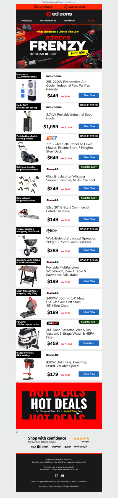 ⚙️ Tool Up with Edisons Frenzy Bargains 🎯