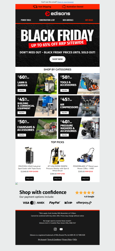 💥 Everything Up To 65% Off RRP! 💣