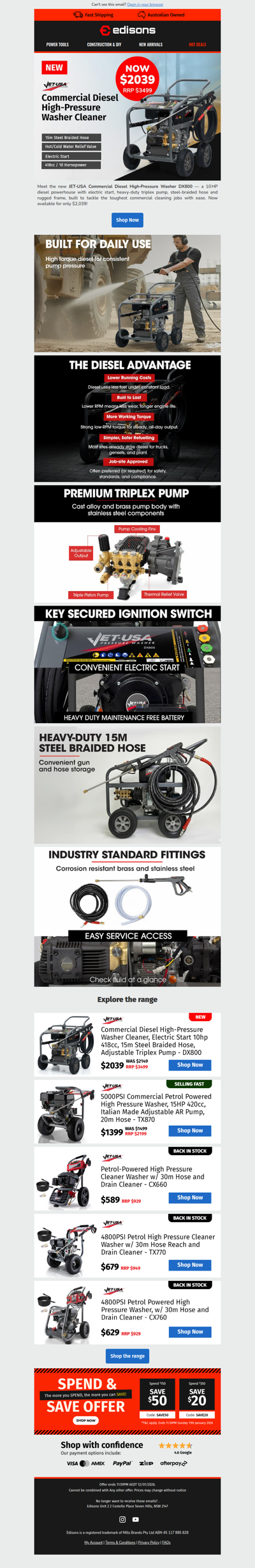 JET‑USA DX800 — Power Clean Fast 💪