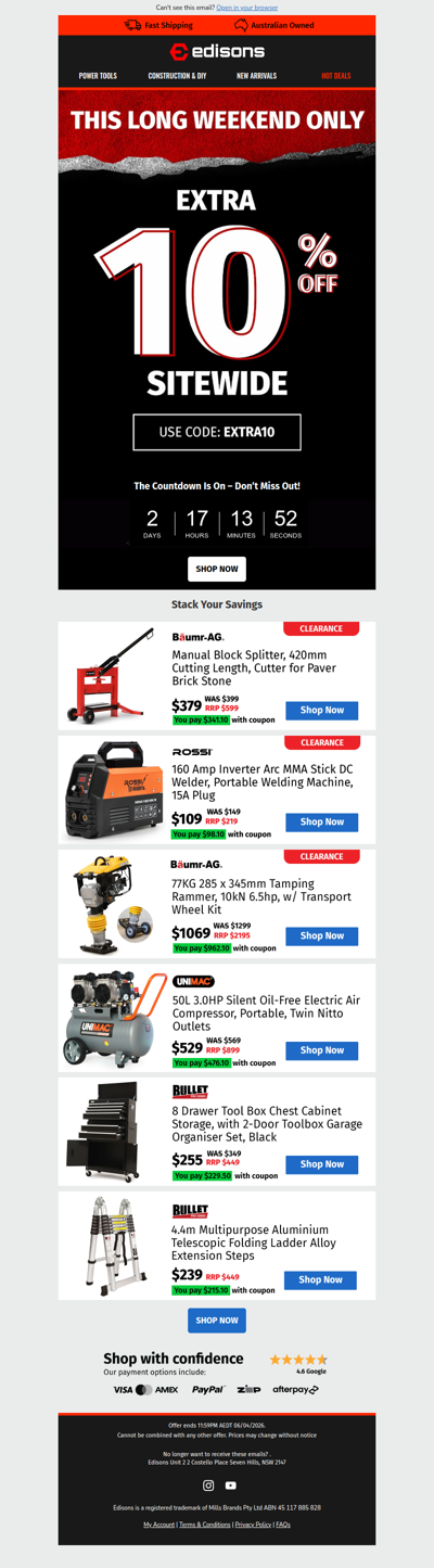 Stack Your Savings - Extra 10% Off Everything💪