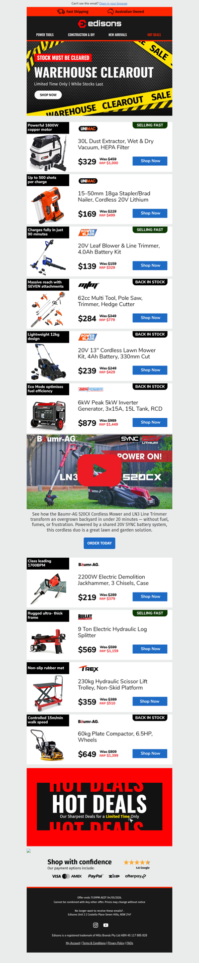 🏭 Warehouse Clearout Starts Now 💥