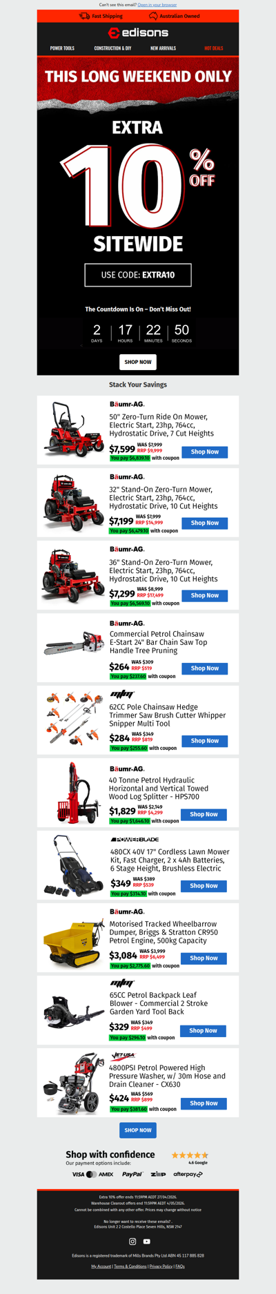 Sharp Lawn, Sharper Savings 💵 – Plus Stack 10% Off