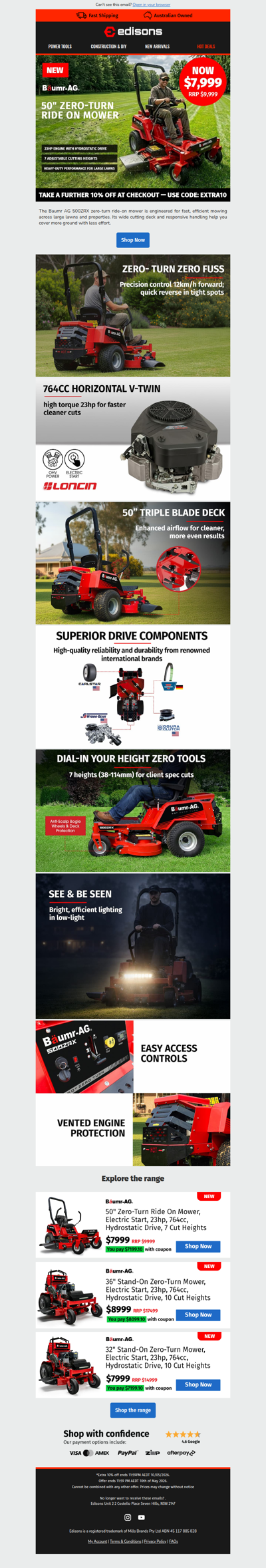 NEW: Baumr AG 500ZRX Ride-On Mower ✊