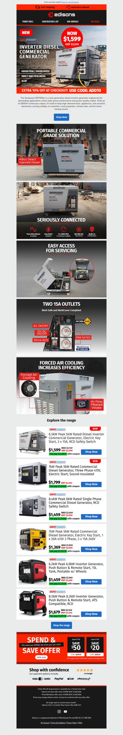 🚨New Diesel Inverter Generator