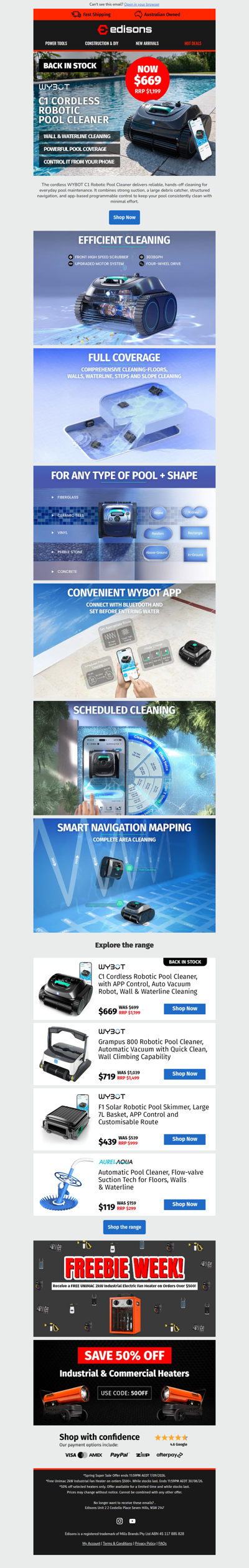 💦 It’s back! WYBOT C1 Cordless Pool Vacuum