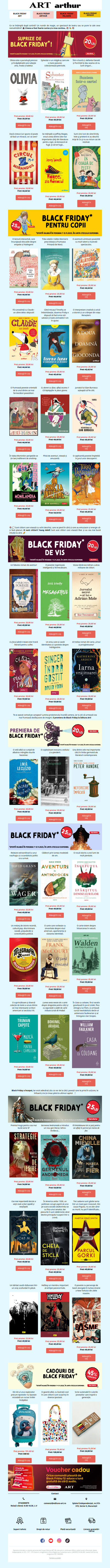 ✨ Black Friday la Grupul Editorial ART: cărți la 20 și 25 lei!  📚🎉