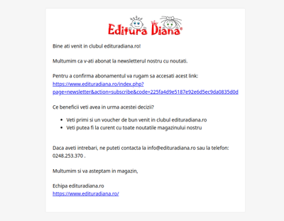 Abonare newsletter edituradiana.ro