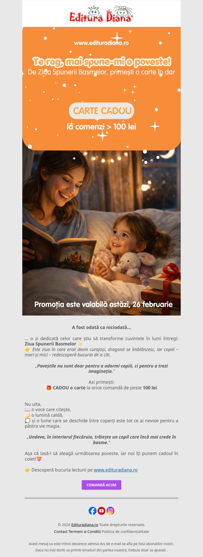 De Ziua Spunerii Basmelor, povestea continuă… cu un cadou 🎁