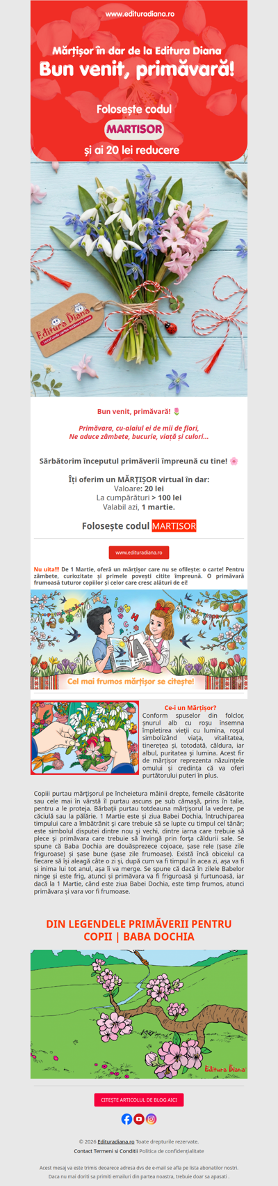 De 1 martie, cel mai frumos mărțișor se citește! 🌼 Voucher 20 lei cadou AZI
